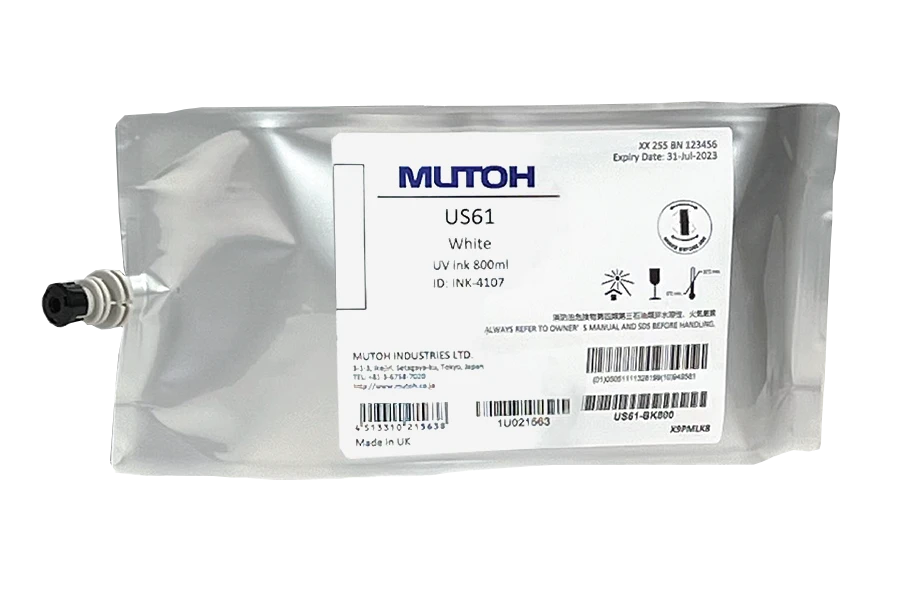 Мастило Mutoh US61 в 800 мл пликове (бяло)